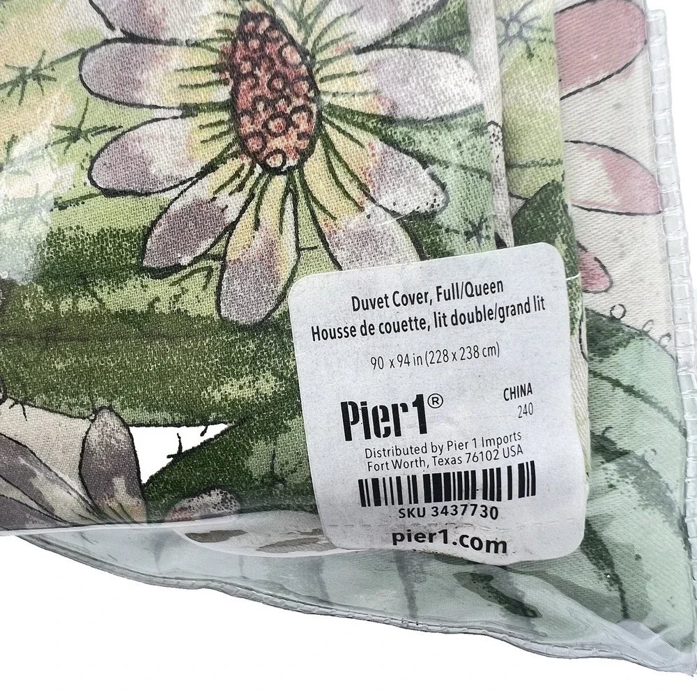 NWT Pier 1 Painted Cactus Queen Duvet Cover Set 2 Shams Retired New In Package
